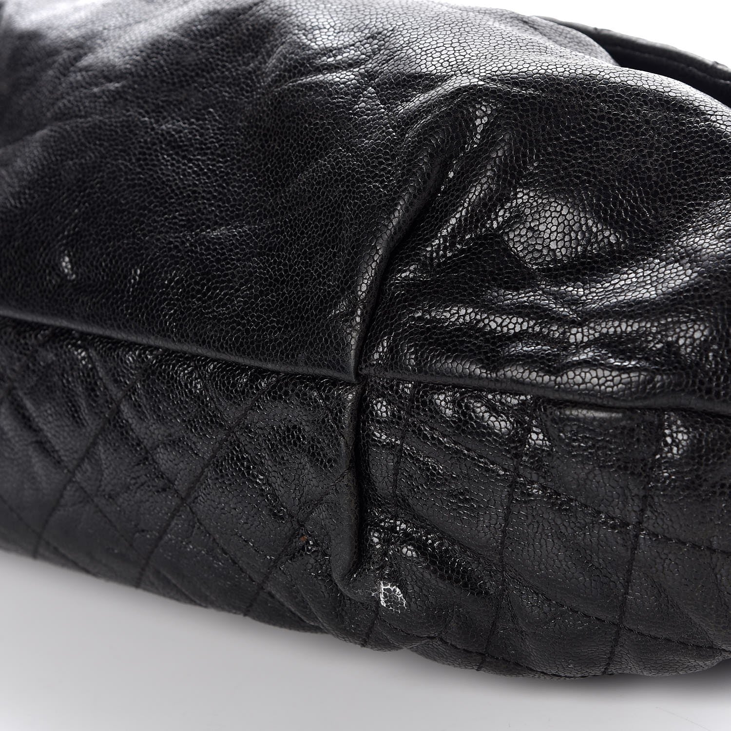 Chanel Crumpled Caviar Quilted Maxi Elastic Flap Black 15 of 15