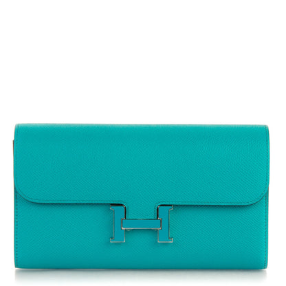 Hermes Epsom Constance Long Wallet Bleu Paon 1 of 7
