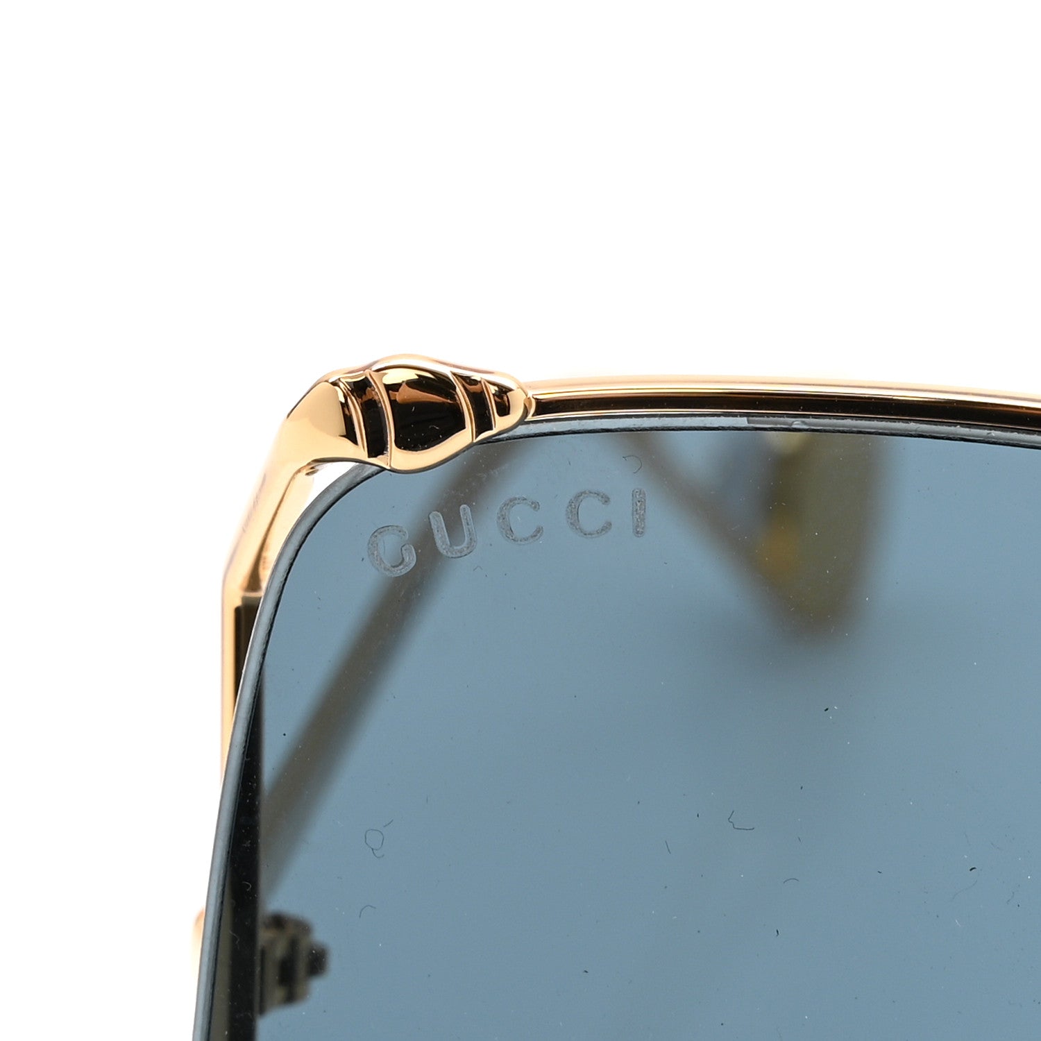 Gucci Oversized Round Sunglasses GG0252S Gold Brown 7 of 8