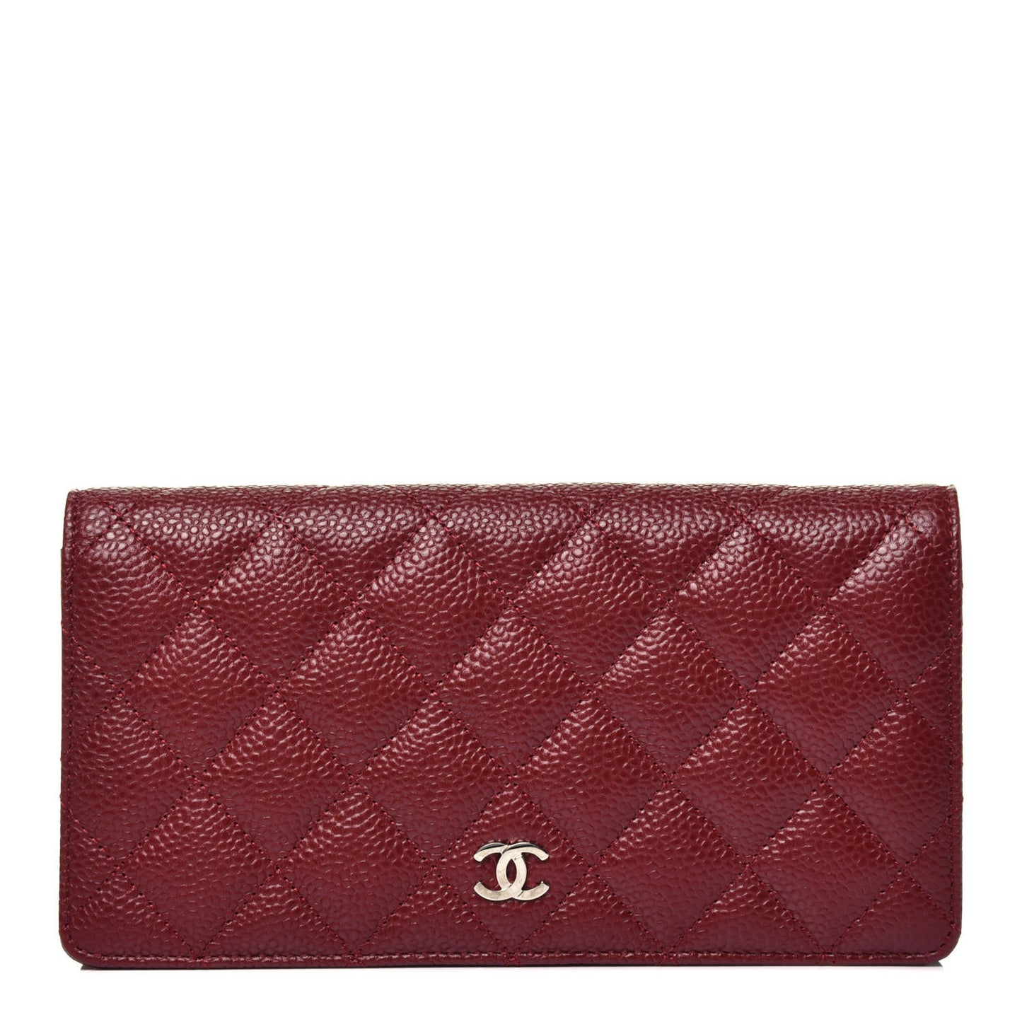 Caviar Quilted Yen Wallet Dark Red