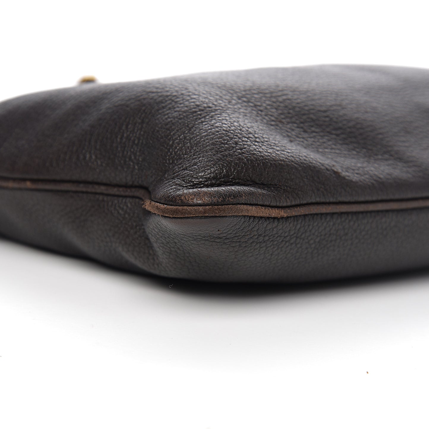Cervo Deerskin Flat Messenger Bag Ebano