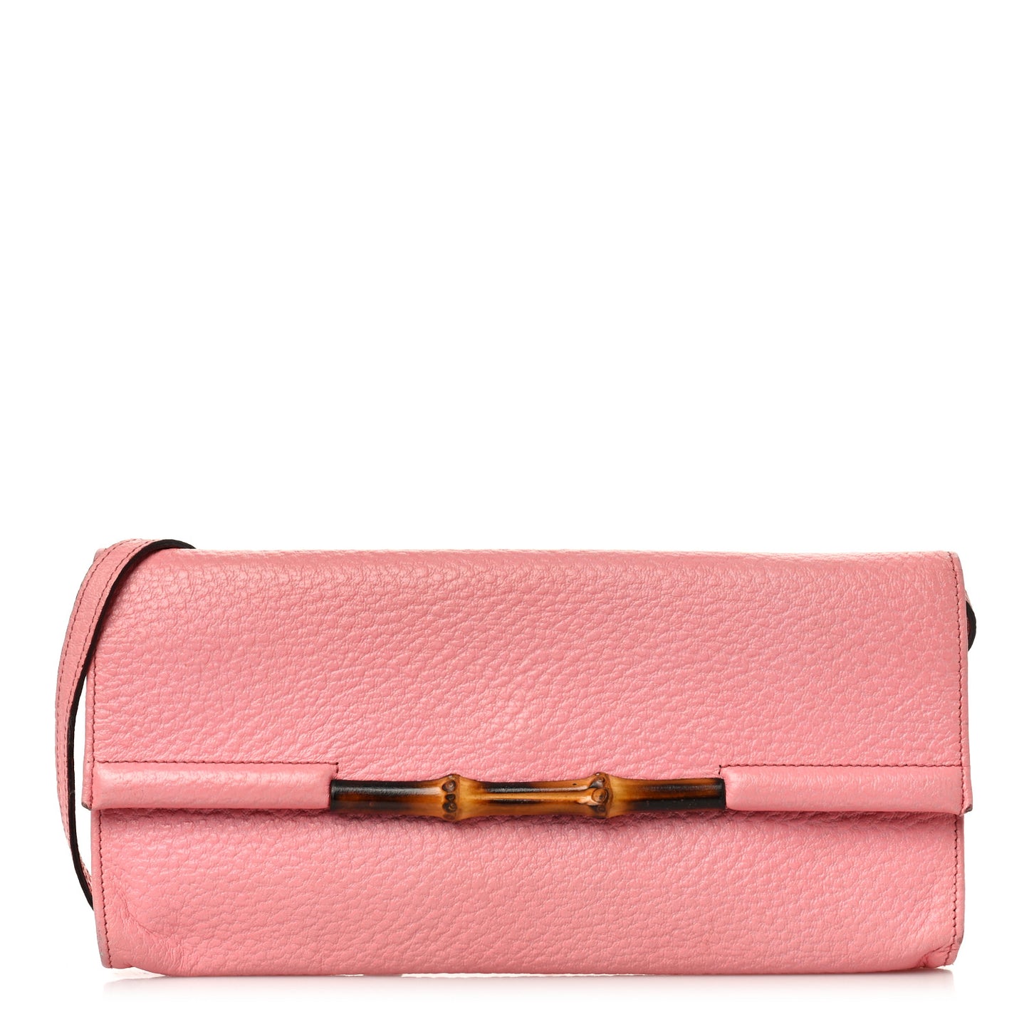 Calfskin Bamboo Bar Clutch Pink