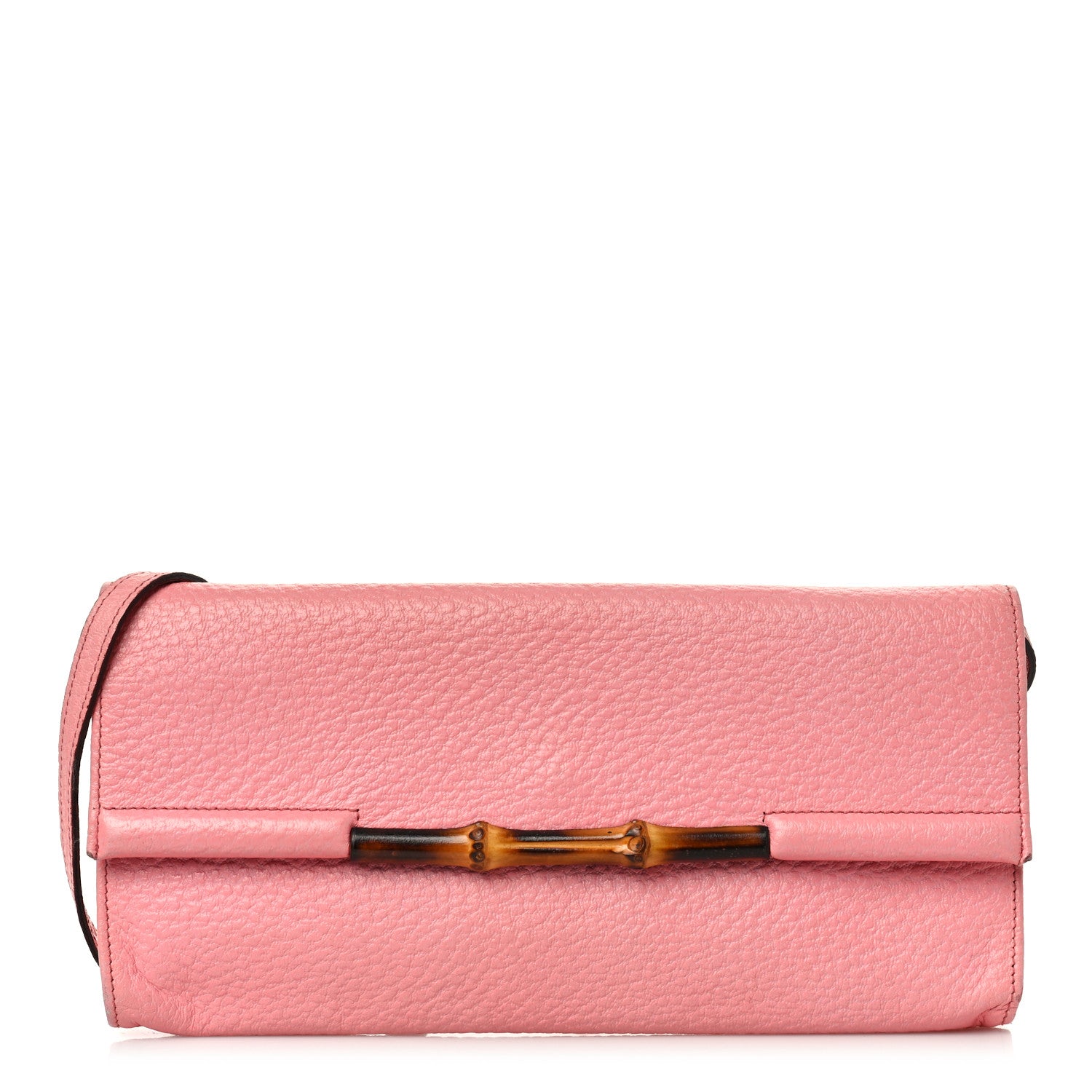Gucci Calfskin Bamboo Bar Clutch Pink 1 of 8