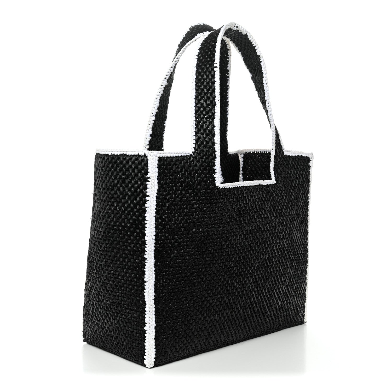 Loewe Raffia Large Paula's Ibiza Logo Tote Black White 3 of 9
