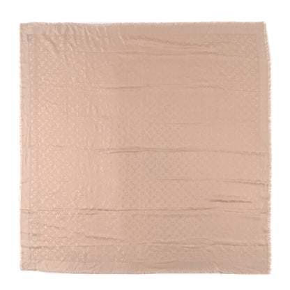 Louis Vuitton Silk Wool Monogram Shawl Beige 1 of 3