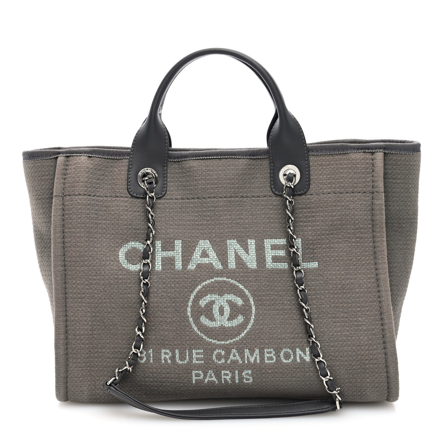 Chanel Mixed Fibers Small Deauville Tote Grey 1 of 12