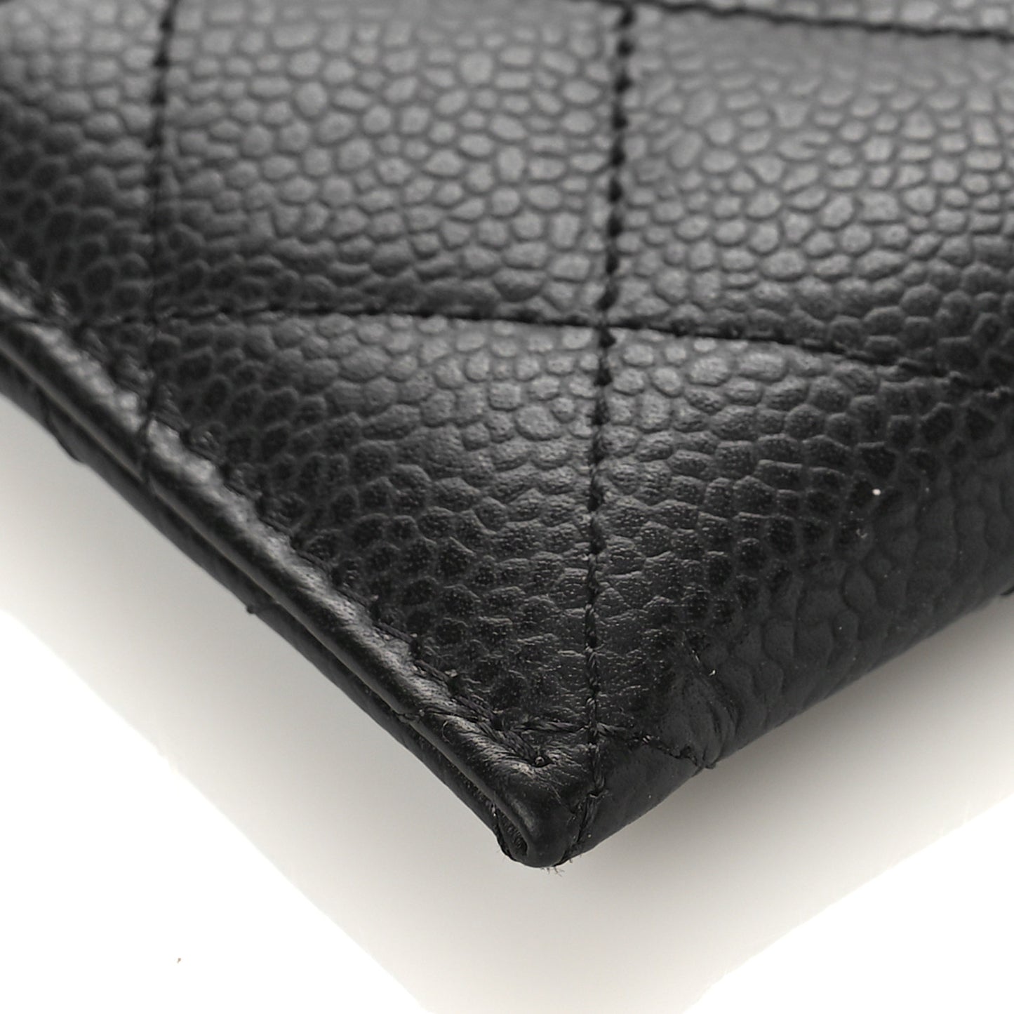 Caviar Quilted Card Holder Black