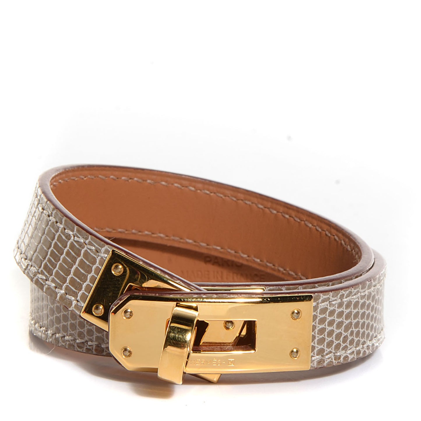 Niloticus Lizard Kelly Double Tour Bracelet S Ficelle