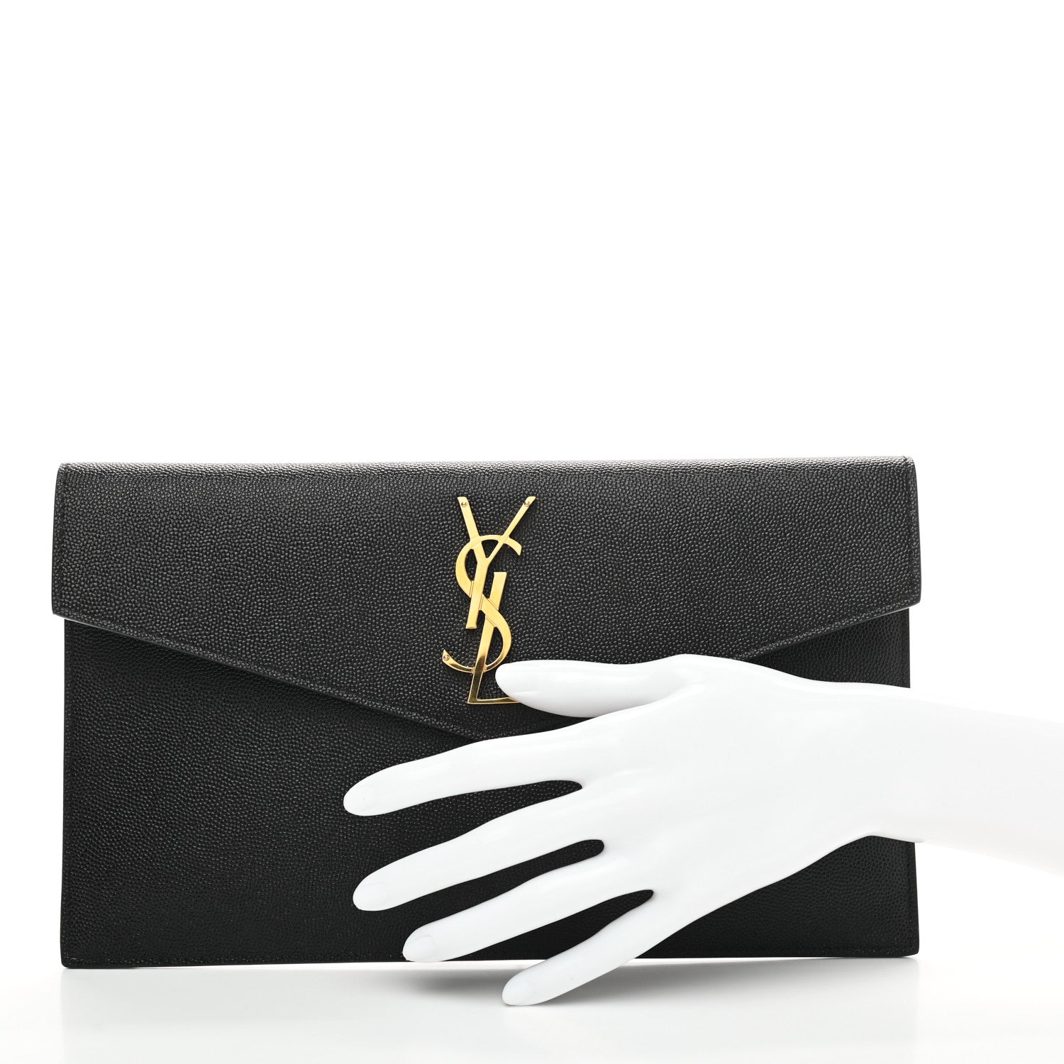 Saint Laurent Grain De Poudre Uptown Pouch Black 2 of 6