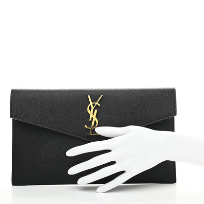 Saint Laurent Grain De Poudre Uptown Pouch Black 2 of 6