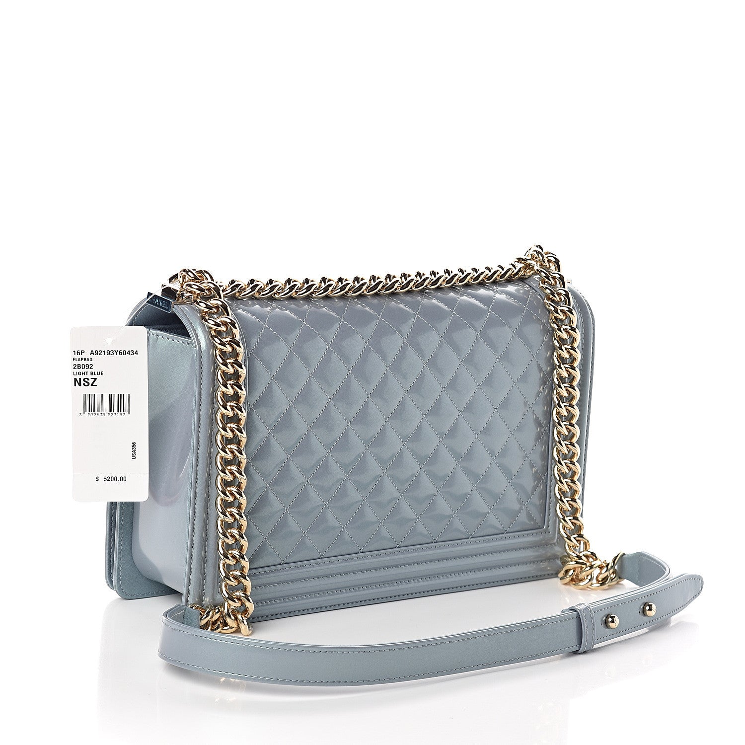 Chanel Iridescent Glazed Calfskin New Medium Boy Flap Light Blue 2 of 9