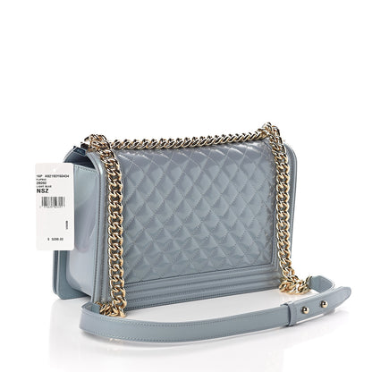 Chanel Iridescent Glazed Calfskin New Medium Boy Flap Light Blue 2 of 9