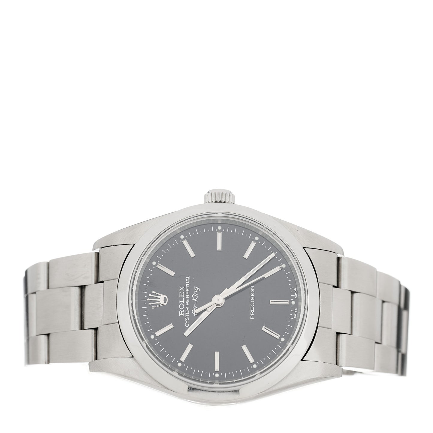 Stainless Steel 34mm Air-King Oyster Perpetual Precision Watch Black 14000