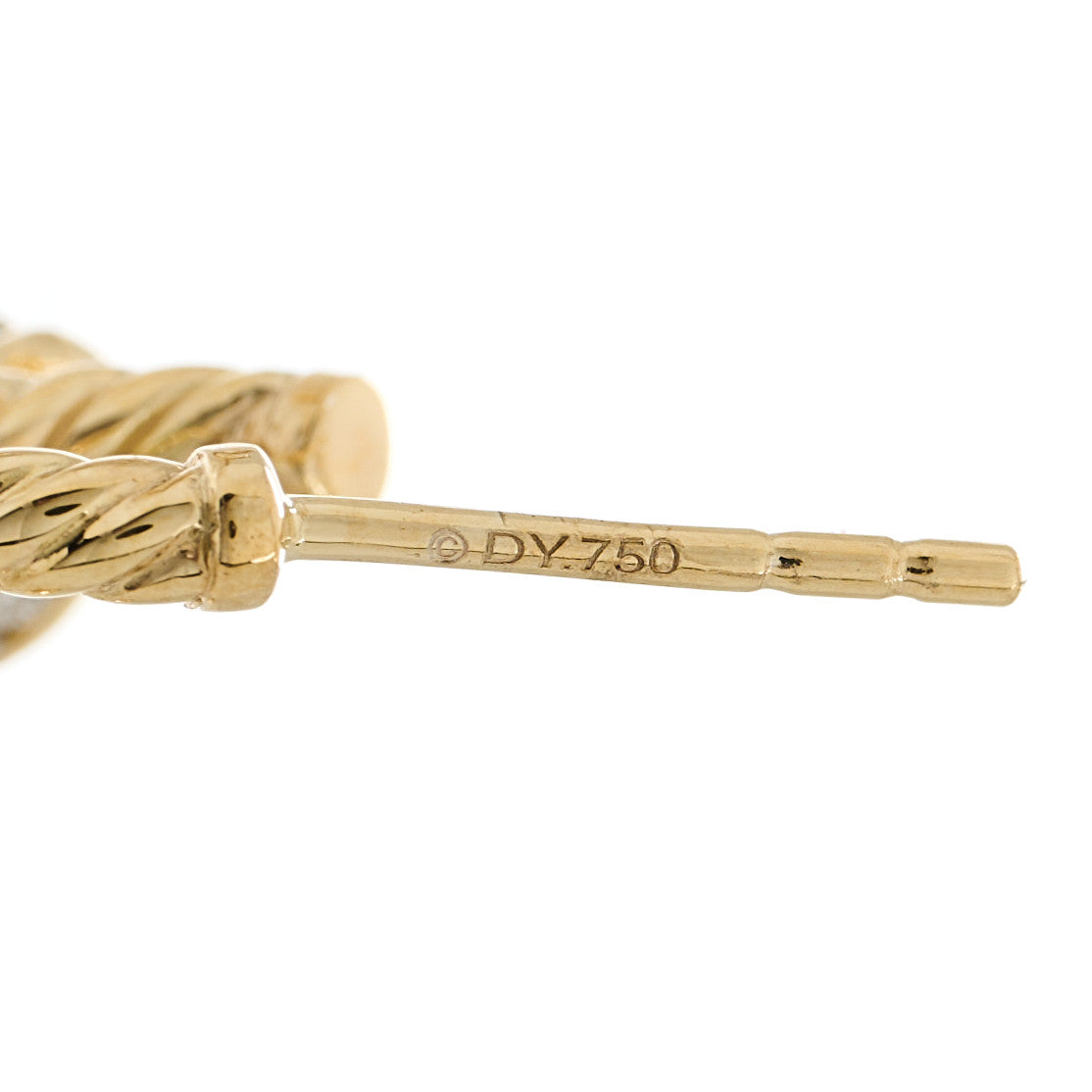 18K Yellow Gold Diamond Solari Hoop Pave Earrings