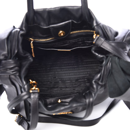 Prada Nappa Bow Tote Black 6 of 10