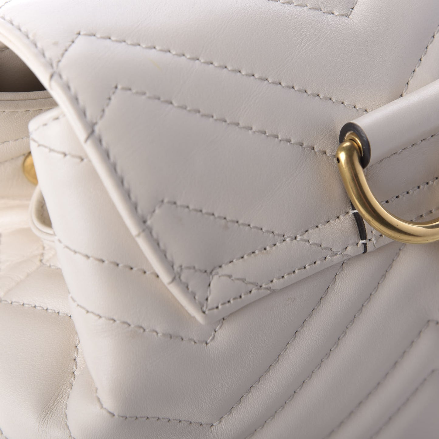 Calfskin Matelasse GG Marmont Flap Backpack White