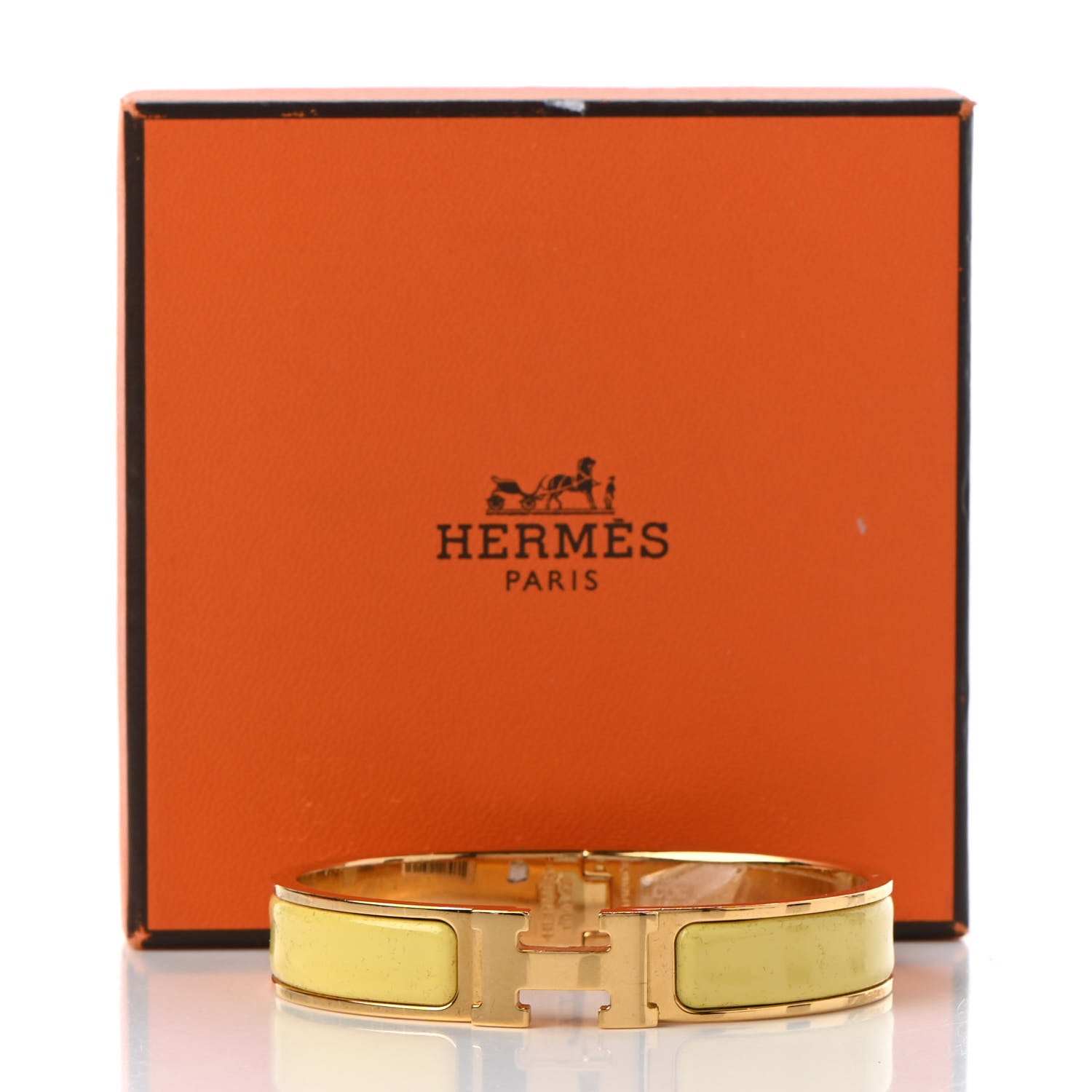 Hermes Enamel Narrow Clic Clac H Bracelet GM Jaune D'Or 7 of 7