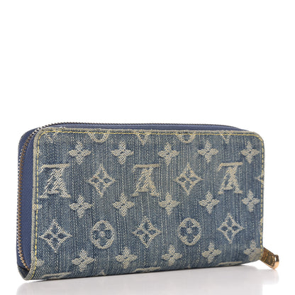 Louis Vuitton Monogram Denim Zippy Wallet Blue 3 of 14