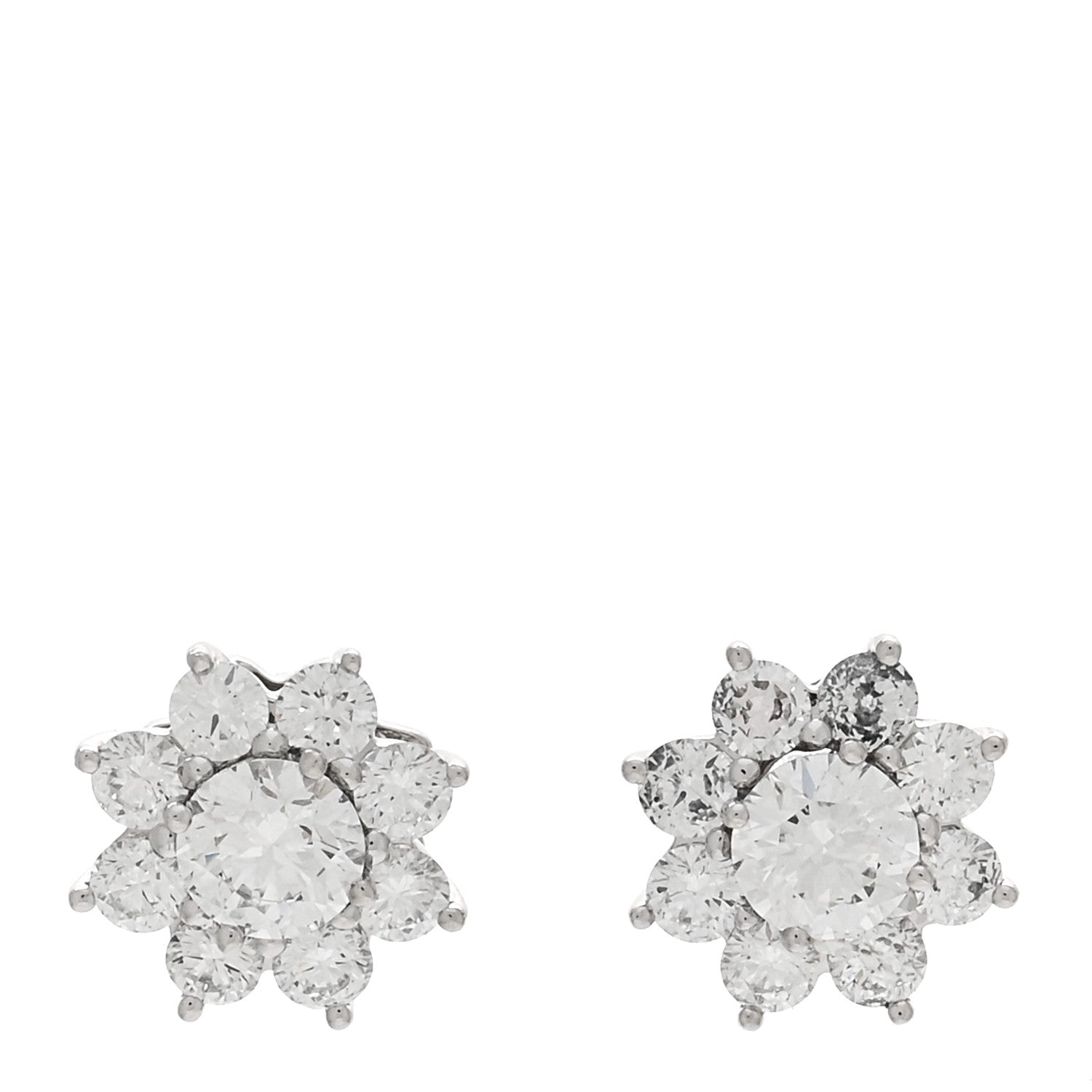 Harry Winston Platinum Diamond Petite Sunflower Earrings 1 of 5