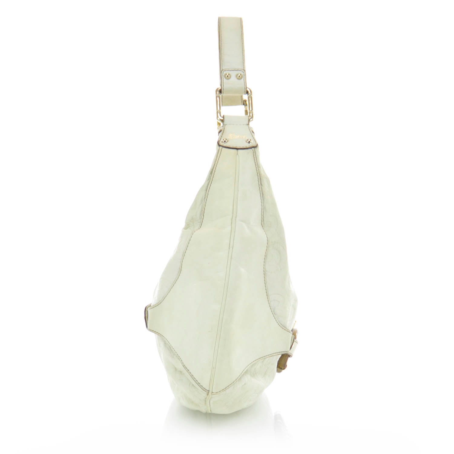 Gucci Horsebit Embossed Leather Amalfi Bamboo Hobo 4 of 9