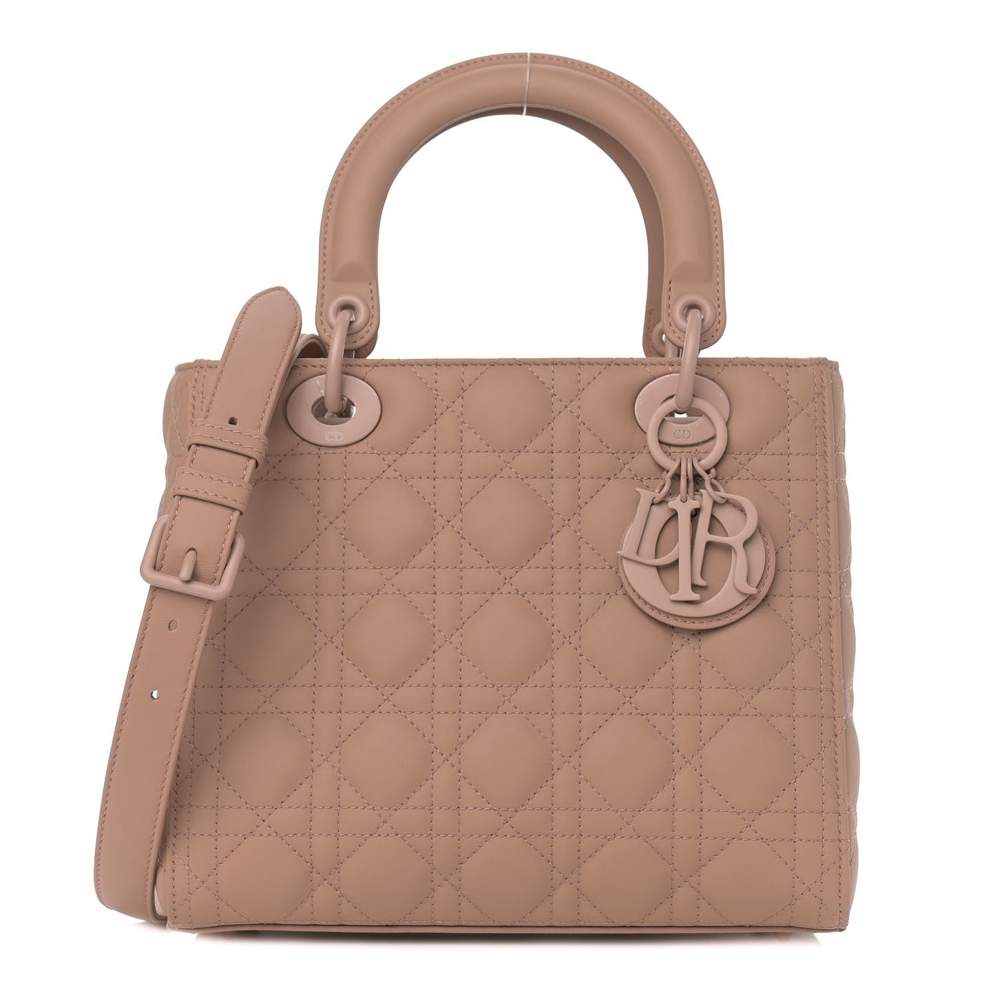 Ultra Matte Calfskin Cannage Medium Lady Dior Beige