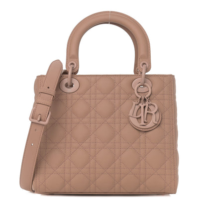 Christian Dior Ultra Matte Calfskin Cannage Medium Lady Dior Beige 1 of 8