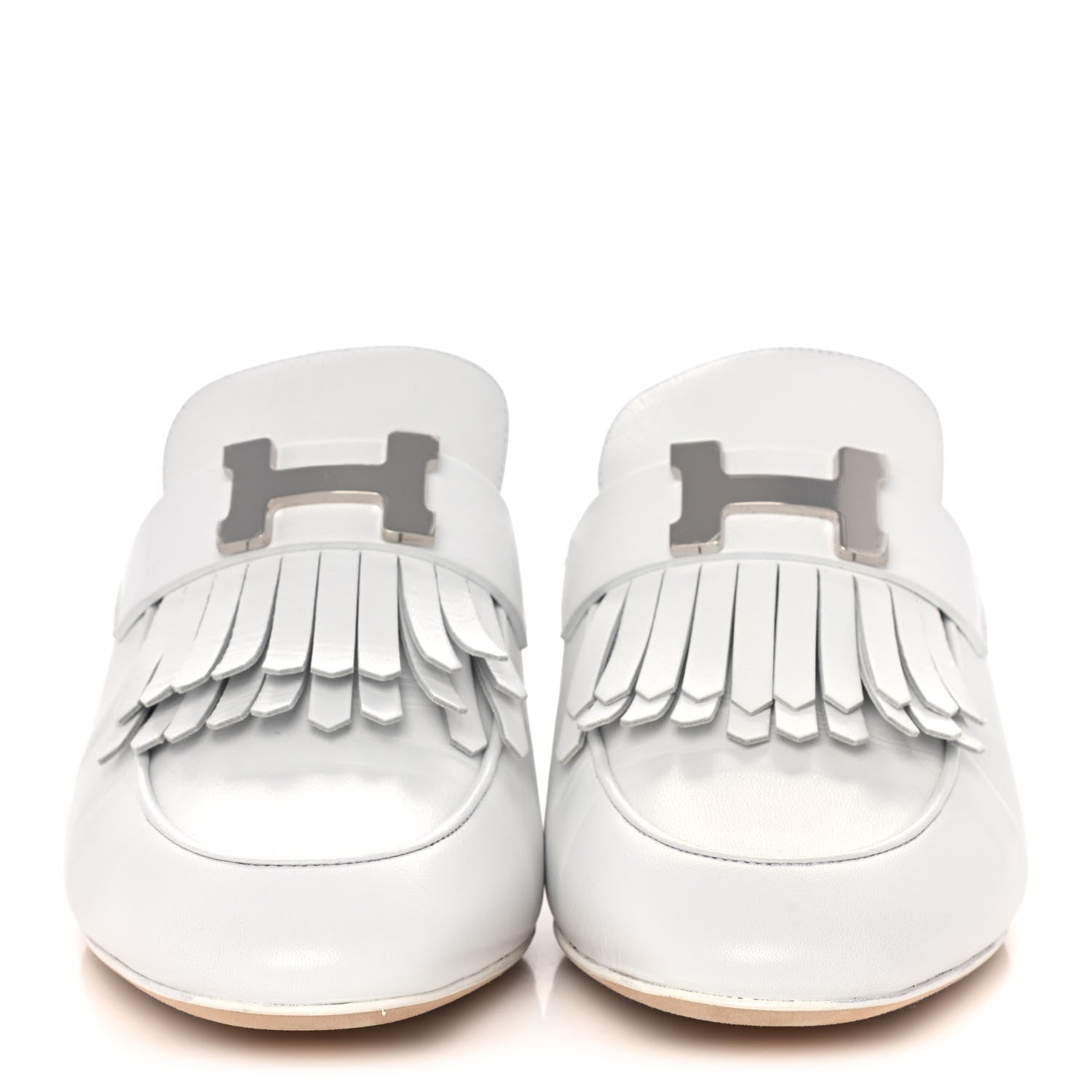 Hermes Goatskin Tuileries Mules 37.5 White 2 of 10