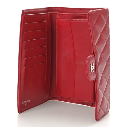 Chanel Lambskin Quilted Large Flap Wallet Red 5 of 14