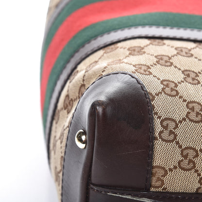 Gucci Monogram Vintage Web Medium Hobo Dark Brown 10 of 12