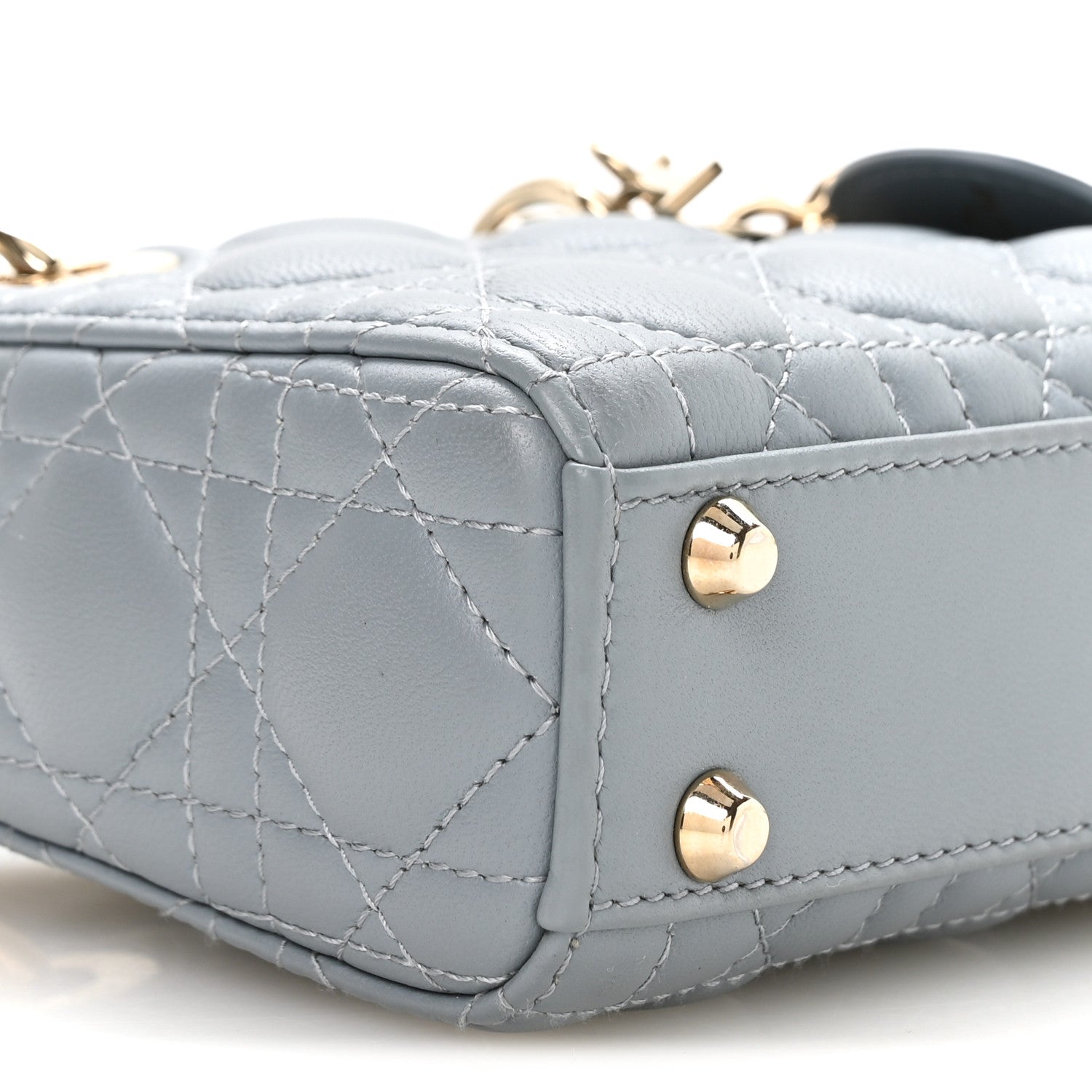 Christian Dior Lambskin Cannage Micro Lady Dior Cloud Blue 9 of 10