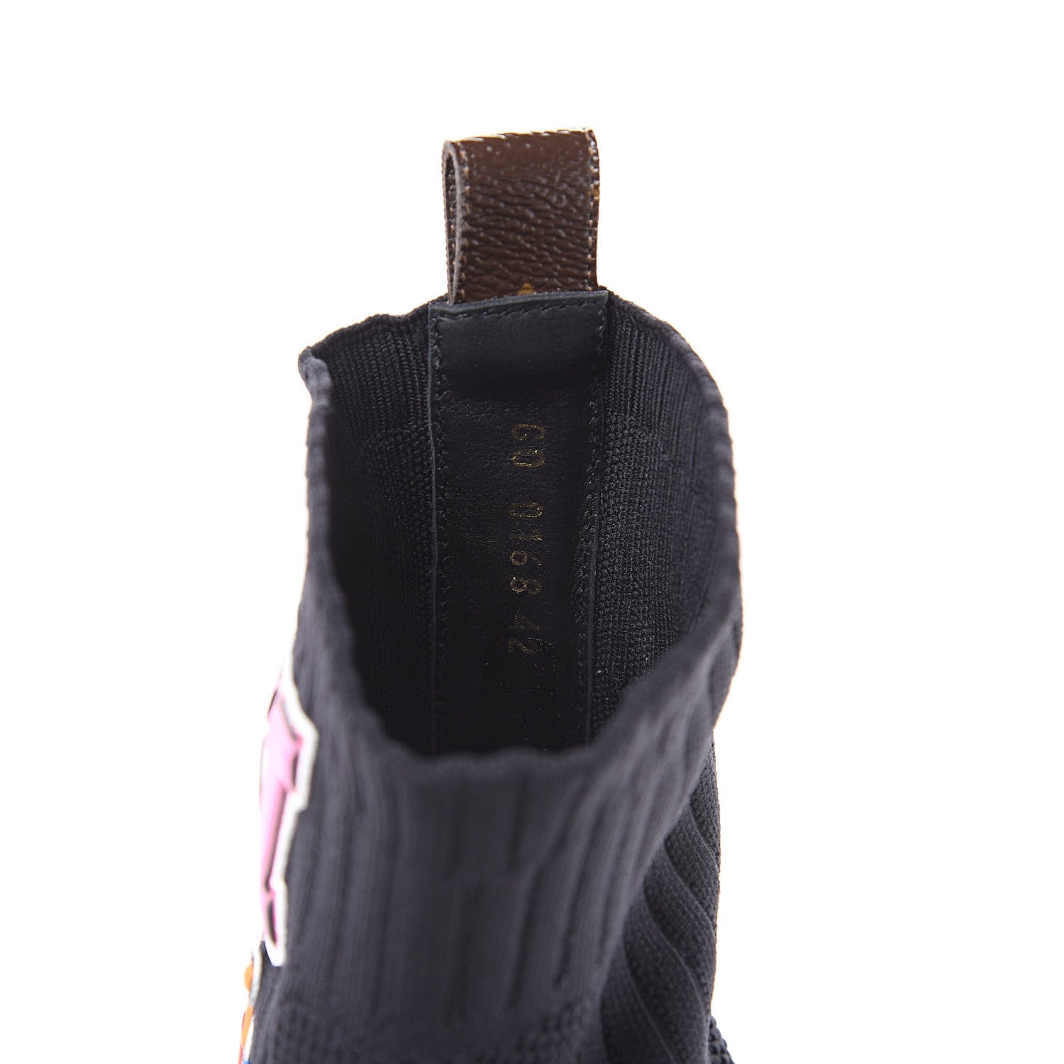 Louis Vuitton Stretch Fabric LV Black Heart Sock Sneaker 42 Black 8 of 9