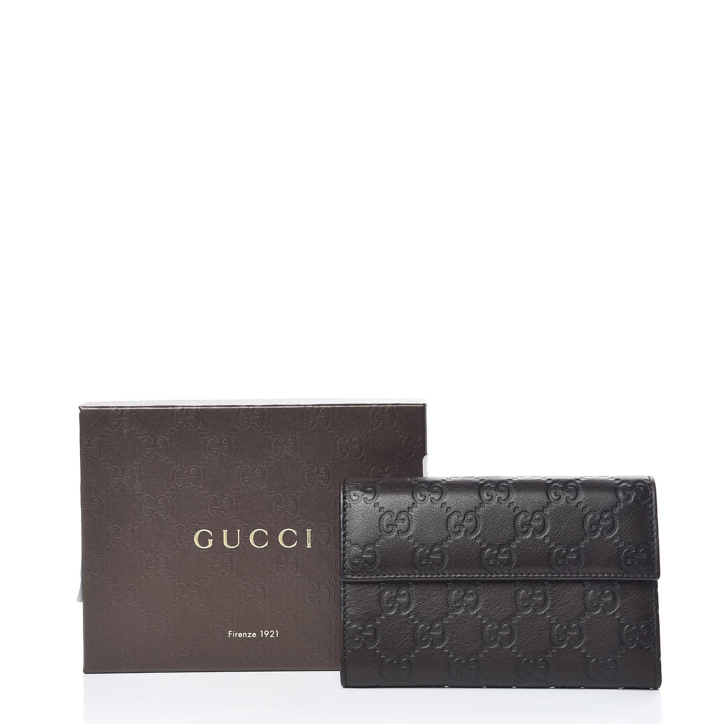 Guccissima Continental Flap Wallet Dark Brown