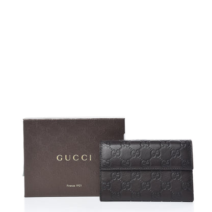 Gucci Guccissima Continental Flap Wallet Dark Brown 8 of 8
