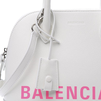 Balenciaga Grained Calfskin Logo S Ville Top Handle Bag White Fluo Pink 11 of 11