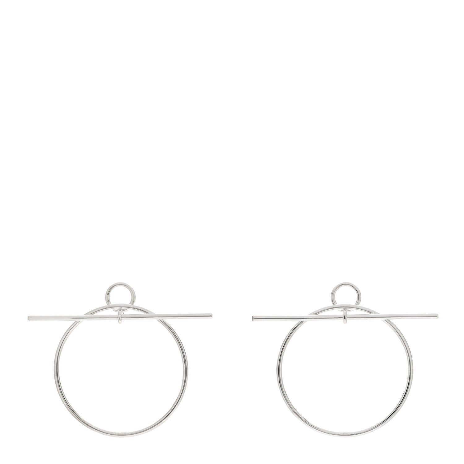 Hermes Sterling Silver MM Loop Earrings 1 of 5