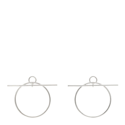 Hermes Sterling Silver MM Loop Earrings 1 of 5