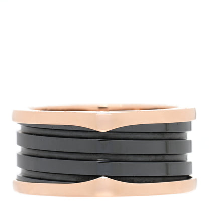 Bulgari 18K Rose Gold Black Ceramic B.Zero1 Four-Band Ring 67 11.5 1 of 5