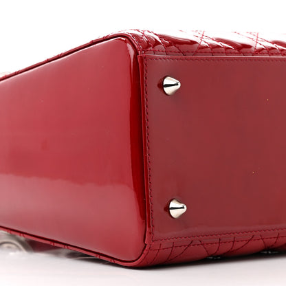 Christian Dior Patent Cannage Medium Lady Dior Red 9 of 11