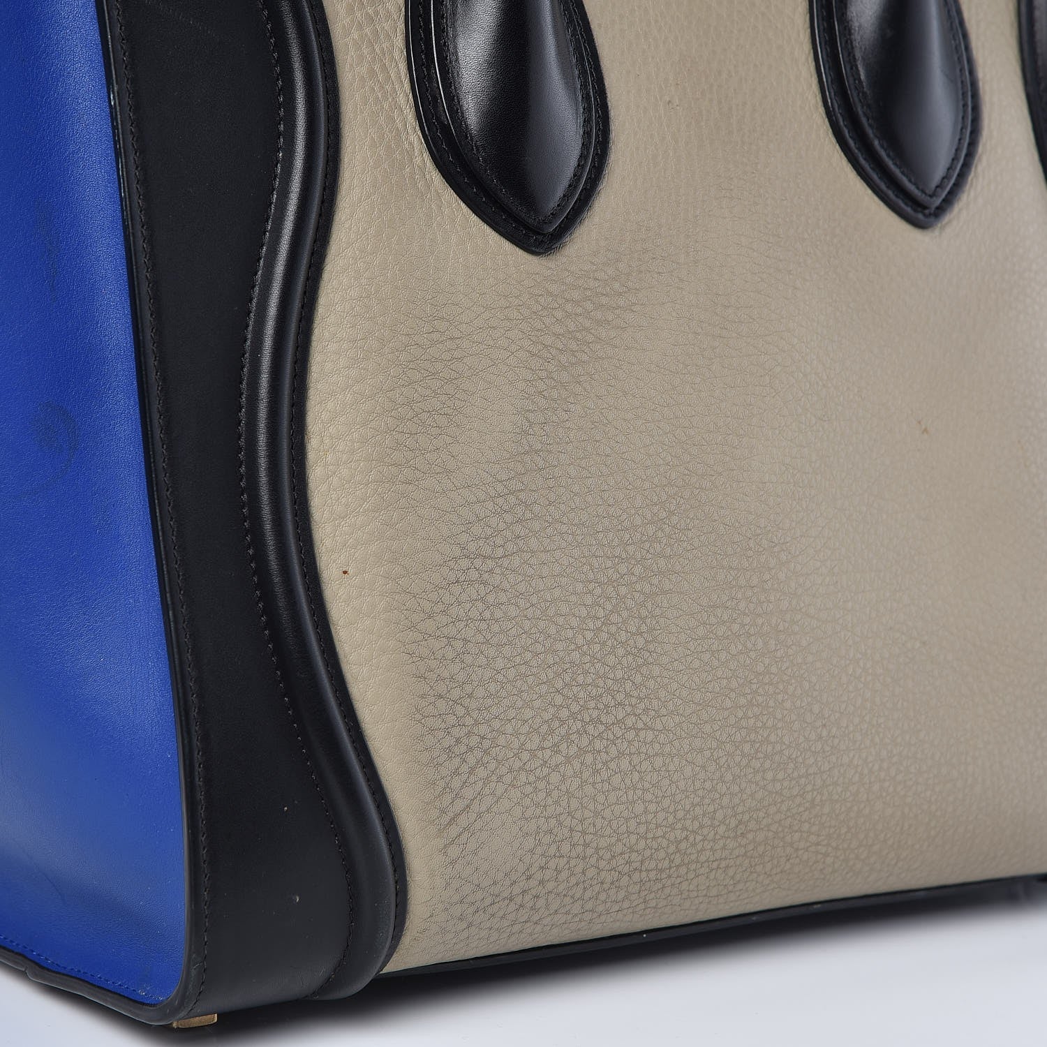 Celine Elephant Calfskin Mini Tri-Color Luggage Beige 8 of 14