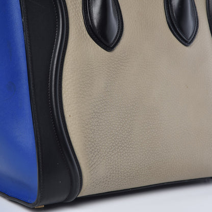 Celine Elephant Calfskin Mini Tri-Color Luggage Beige 8 of 14