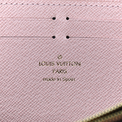 Louis Vuitton Damier Ebene Clemence Wallet Rose Ballerine 8 of 14