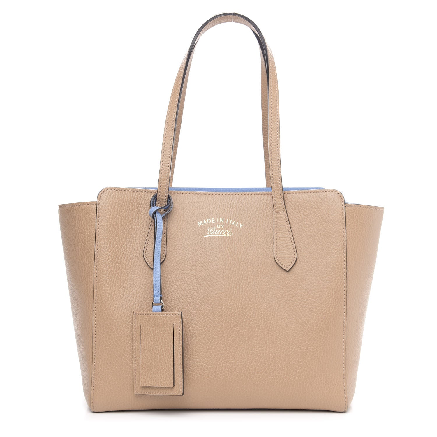 Gucci Dollar Calfskin Small Swing Tote Camelia Mineral Blue 1 of 10