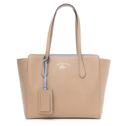 Gucci Dollar Calfskin Small Swing Tote Camelia Mineral Blue 1 of 10
