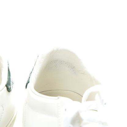 Gucci Calfskin Crocodile Web Womens Ace Sneakers 39 White Green 16 of 18