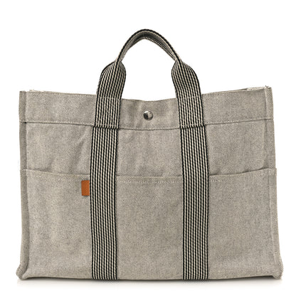 Hermes Canvas Herline GM Tote Light Grey 1 of 10