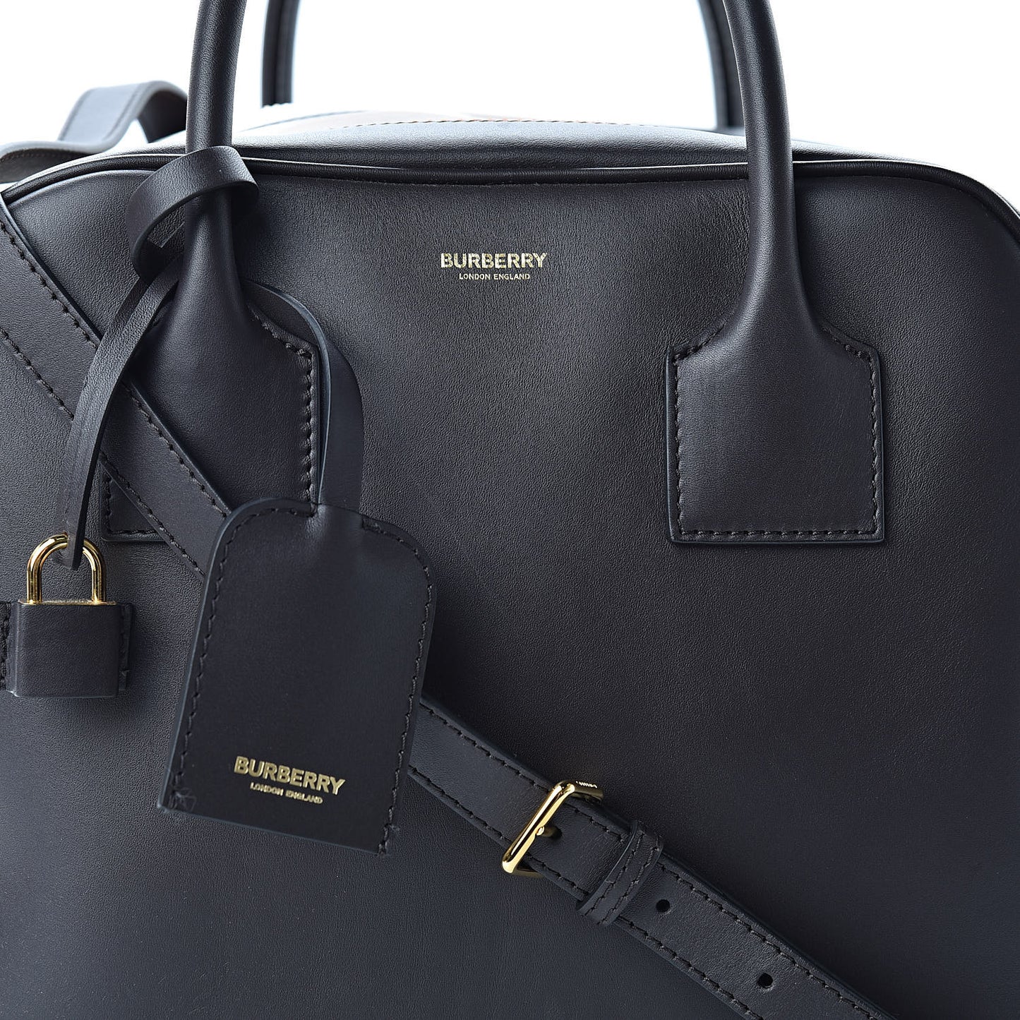 Smooth Calfskin Stripe Intarsia Bag Black