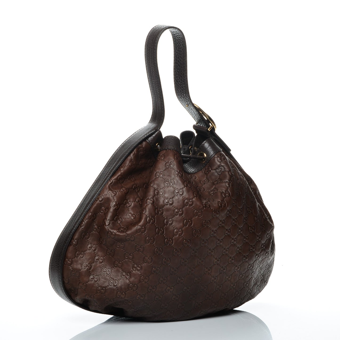 Guccissima Medium Interlocking Icon Shoulder Bag Dark Brown