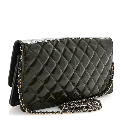 Chanel Patent Quilted Golden Class Wallet on Chain WOC Dark Grey 3 of 10