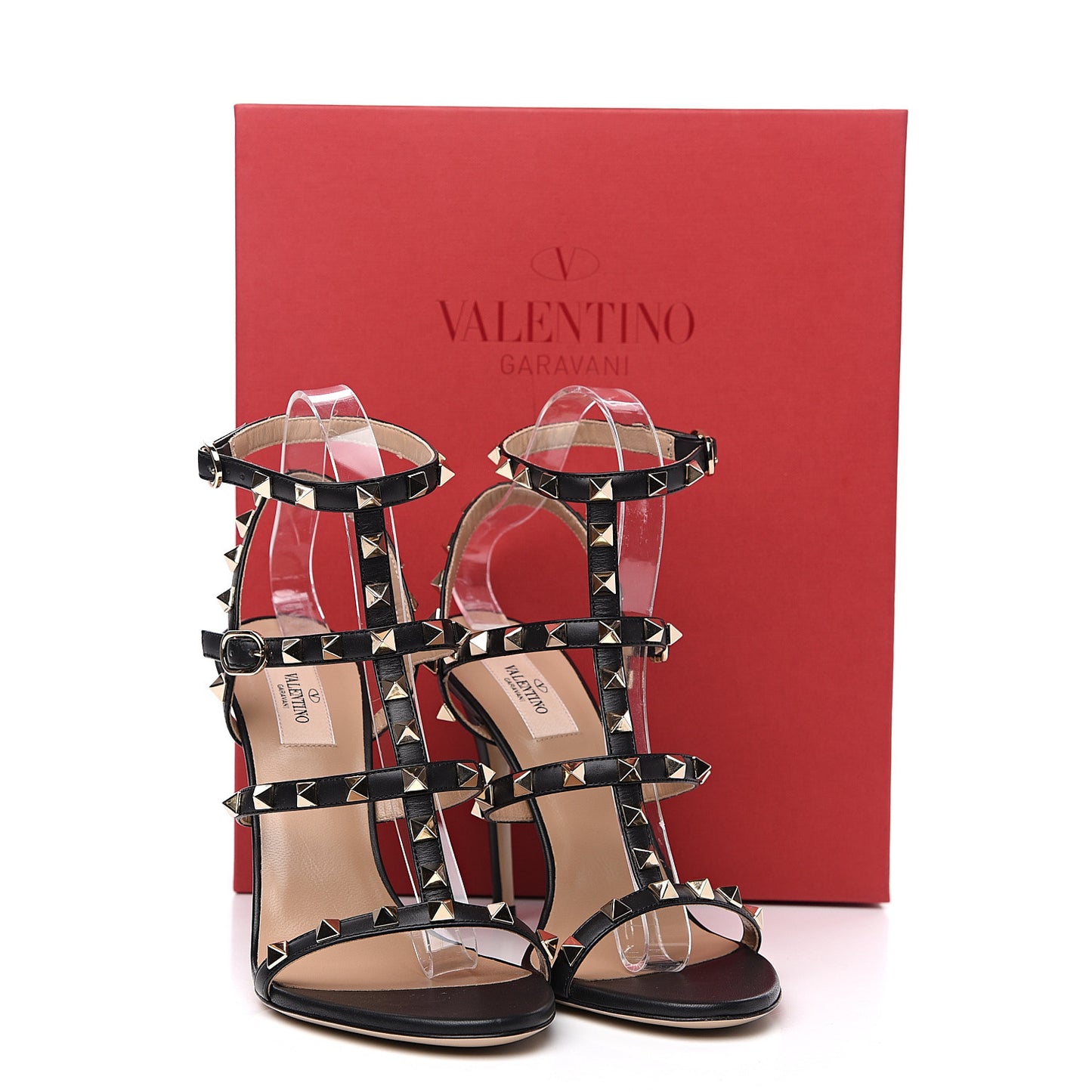 Nappa Rockstud Gladiator 105mm Sandals 38.5 Black