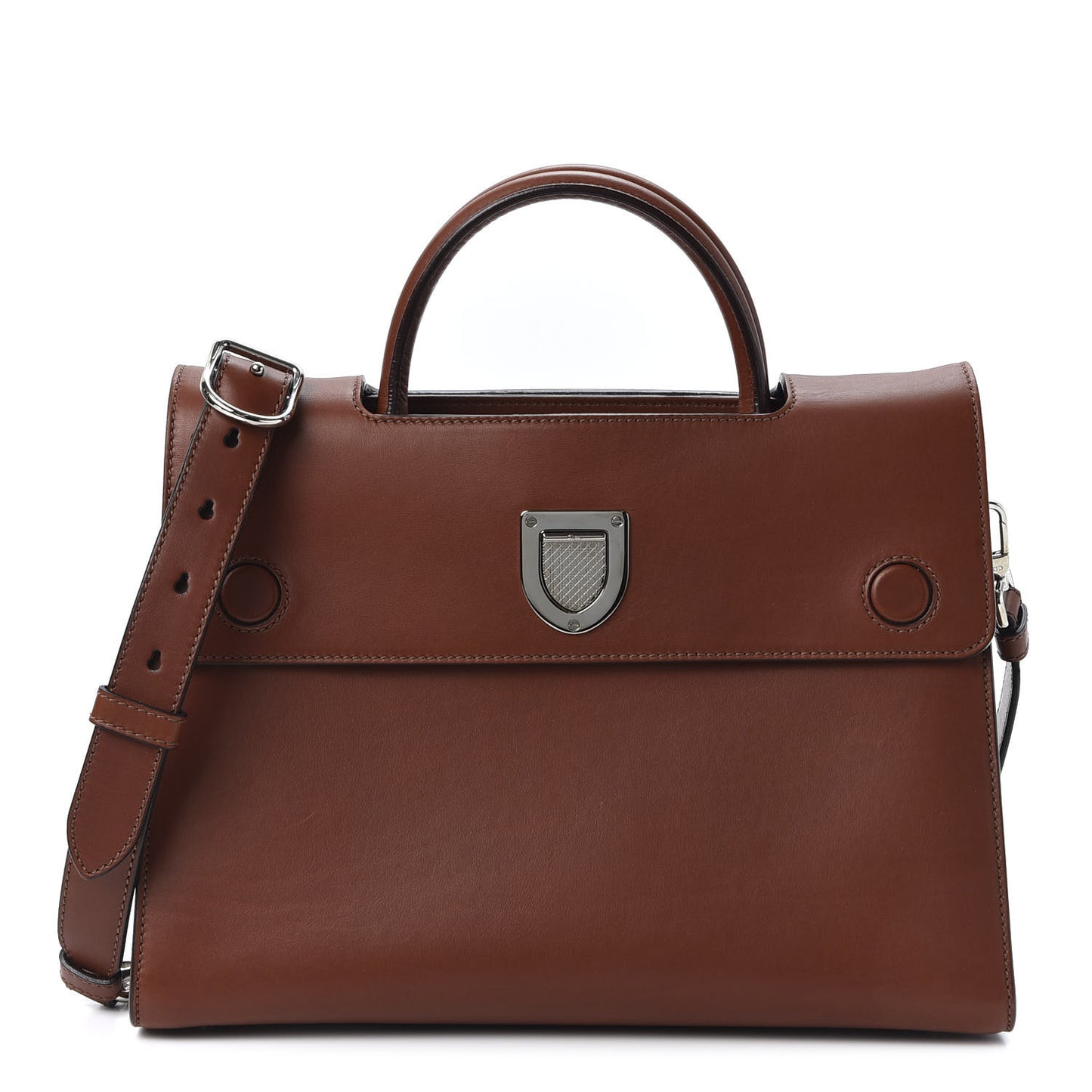 Smooth Calfskin Medium Diorever Flap Brown